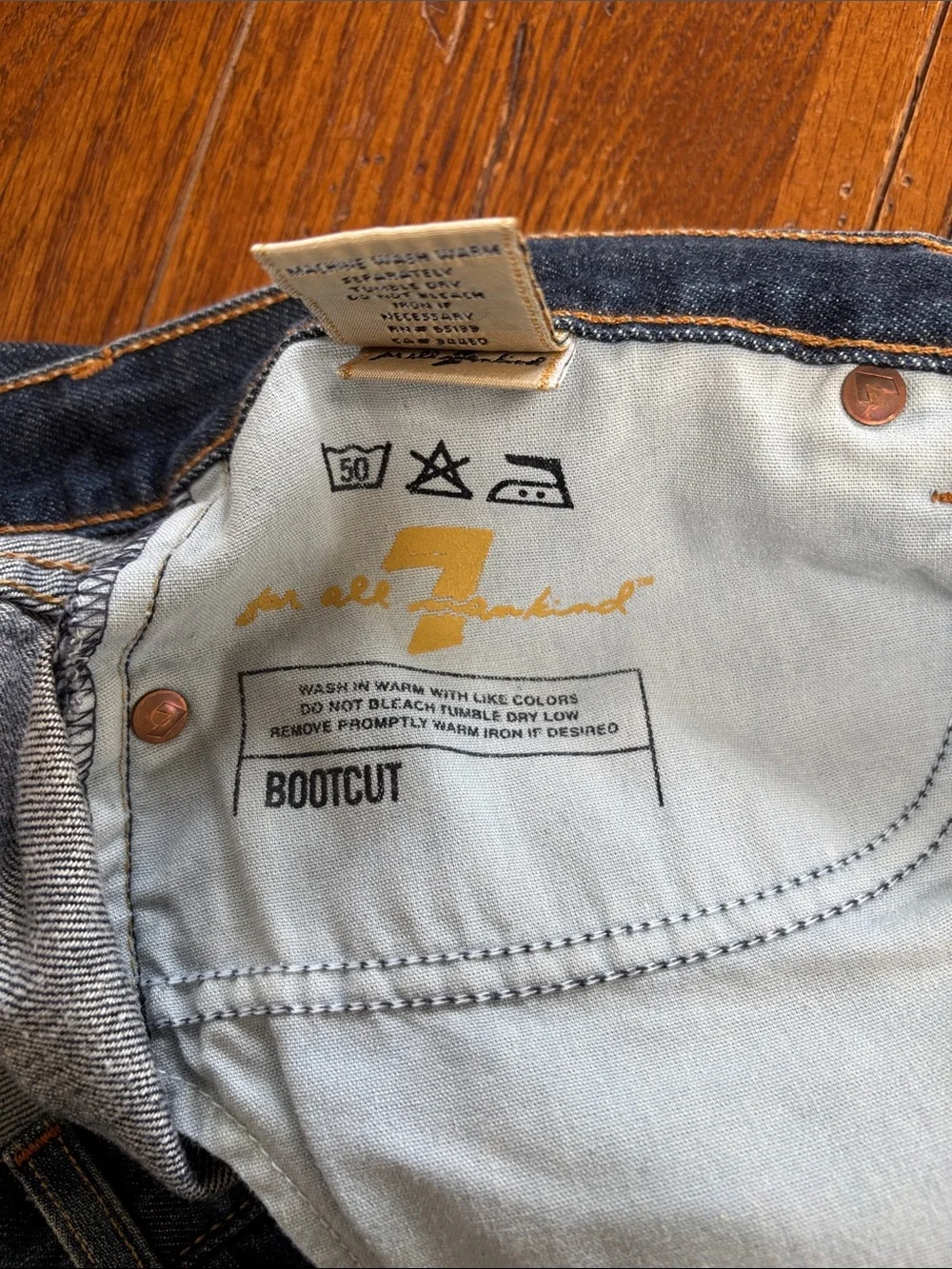 7 For All Mankind Bootcut Blue Jeans Men’s Y2K T520061U-061U USA Made Size 38